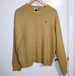 Arizona Jeans Co Mustard Crewneck Sweater Deer Logo XL